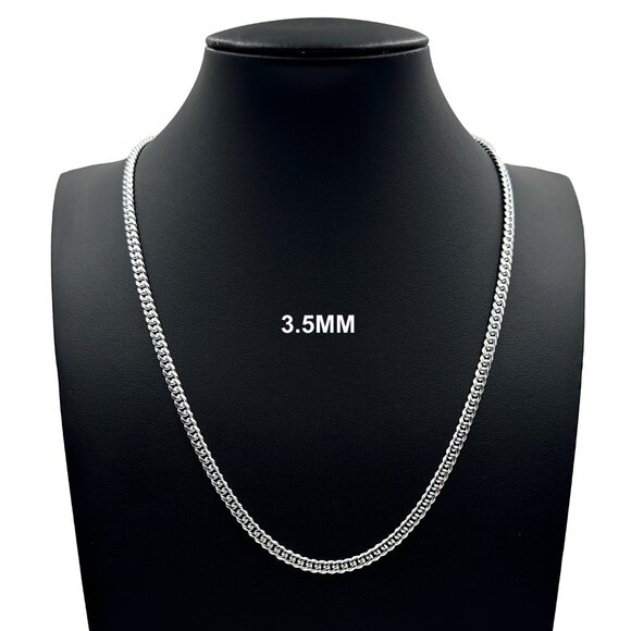 Real 925 SOLID Sterling Silver 3.5mm Miami Cuban Link Chain Necklace 20" inch - Picture 1 of 6